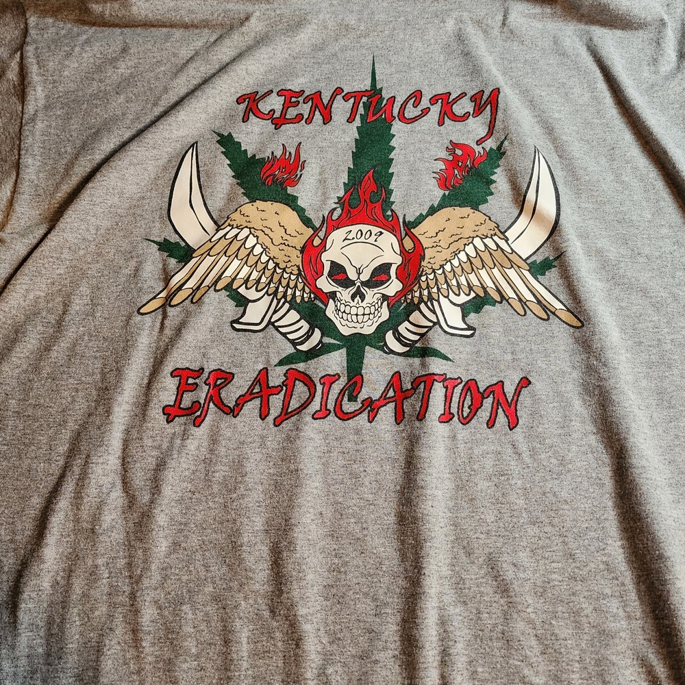 Gray Kentucky Marijuana 2009 Eradication Graphic Tee